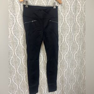 White House Black Market Black Leggings with Zipper Detail SCUBA KNIT material